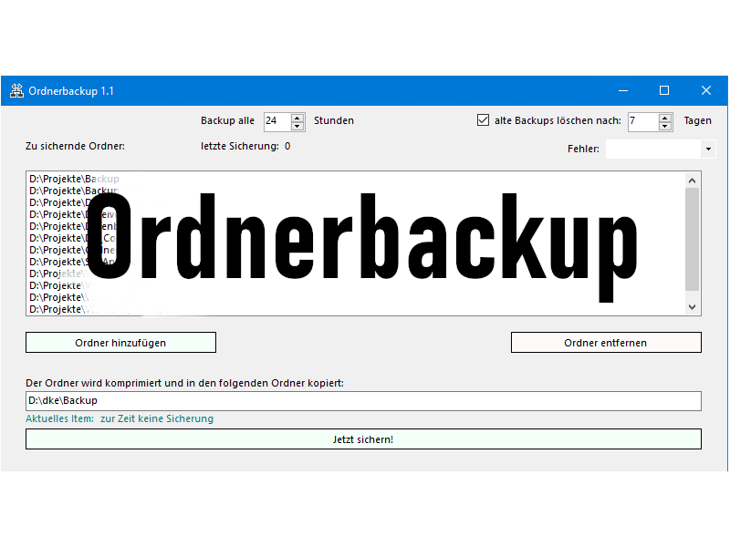 Screenshot Ordnerbackup